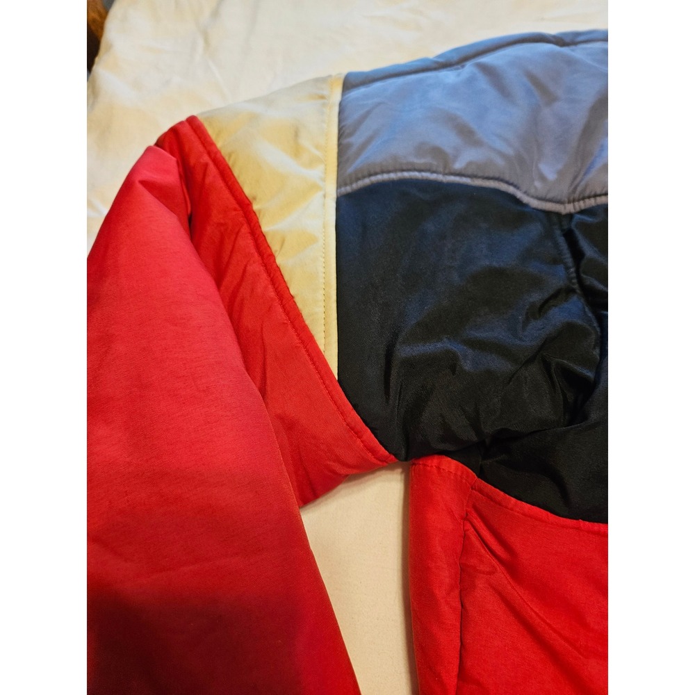 Mens Hermans Color Block Puffer Jacket Red Black Gray Ski Snowboard Coat L - Picture 4 of 7